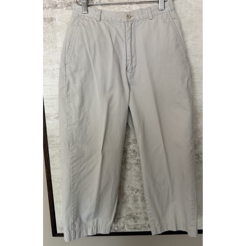 Lands End Womens Lightweight 100% Cotton Khaki Capri Pants‎ Size XS Reg